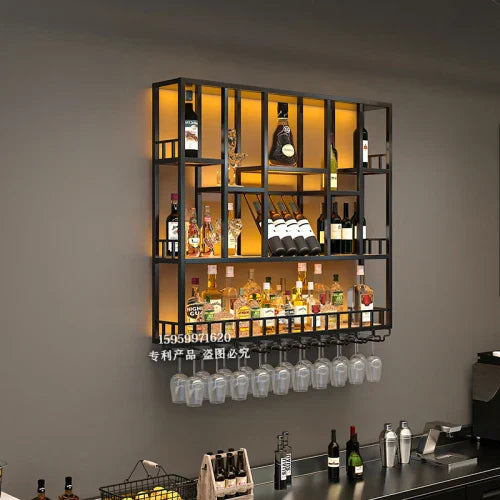 Club Hanging Wine Cabinet Shelf Whisky Liquor Display