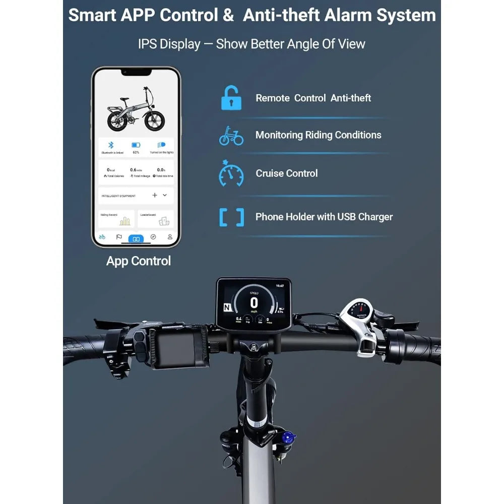 Electric Bike Folding for Adults,200W Peak Motor 48V