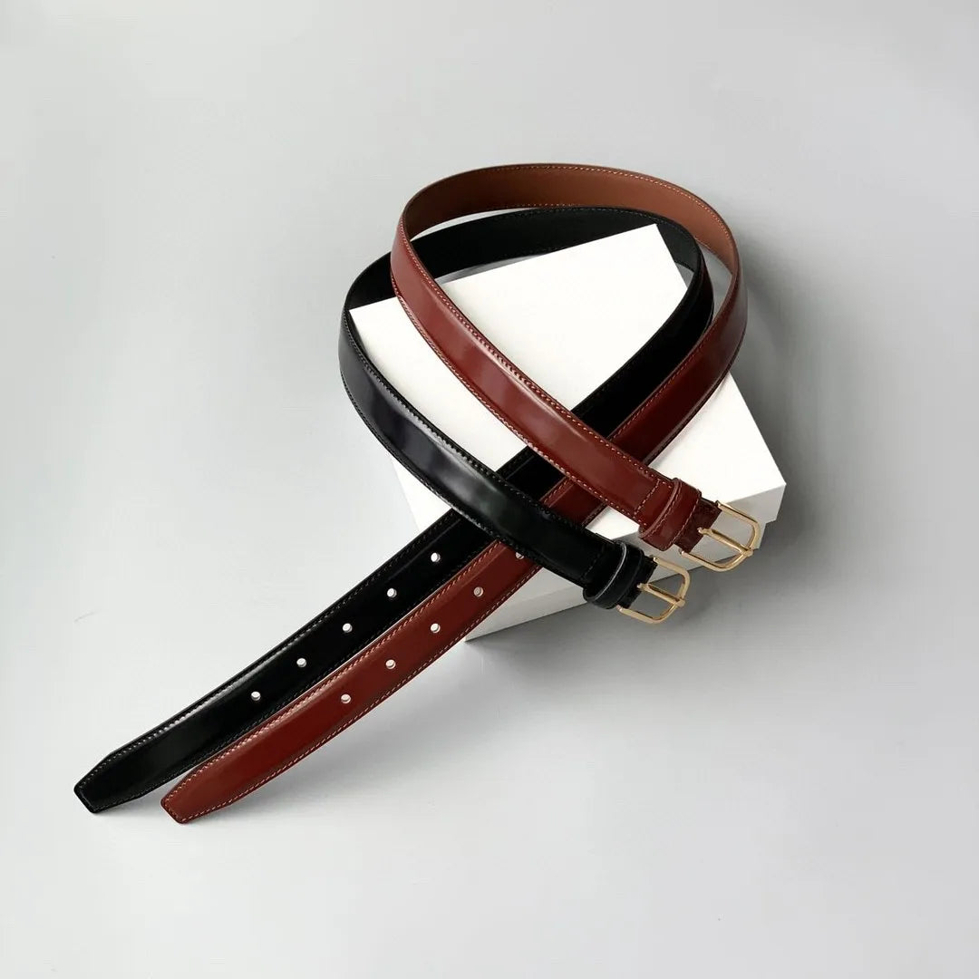 women' s solid color belt red black