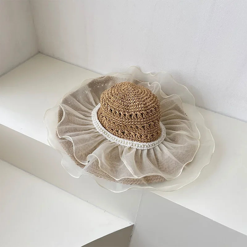Women's Large Brim Straw Beach Hats Girl Cap