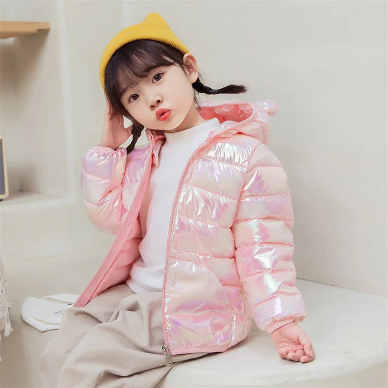 Winter Hooded Lightweight Down Jackets Children Girls Boys