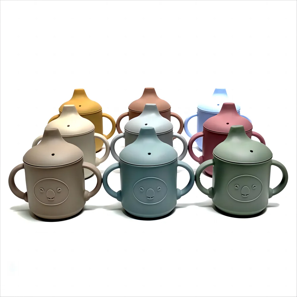 Children's Silicone Cup with Lid Learning Drinking Cup