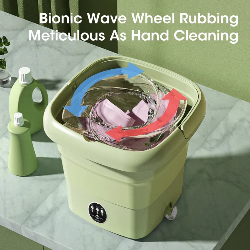 Portable Washing Machine Folding With Dryer Bucket Clothes
