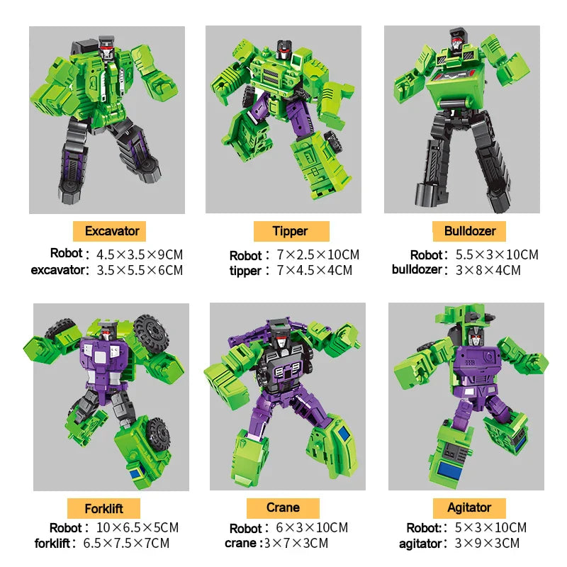 Transformation 6 in 1 Model MINI Devastator 22CM