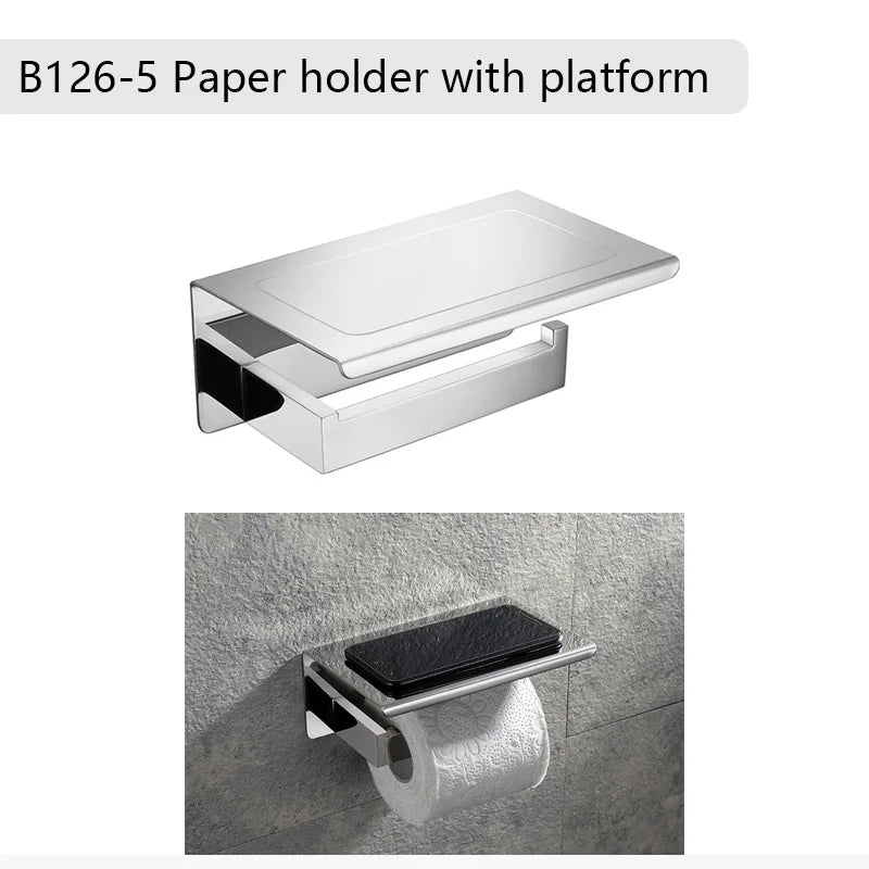 Mirror Chrome Polished Bathroom Hardware Stainless Steel Towel