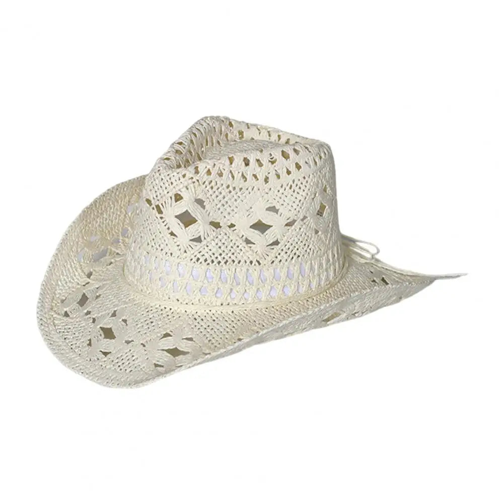 Western Cowboy Straw Hat Summer Men Women Wide