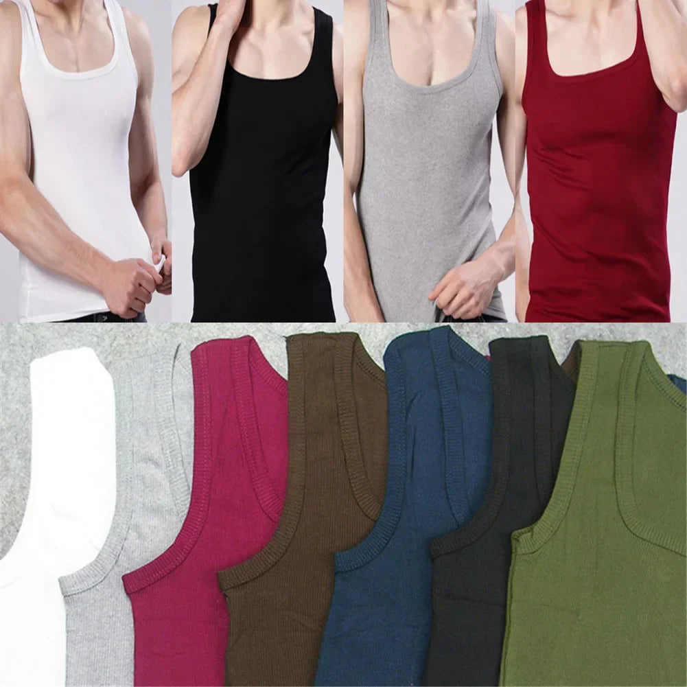 Men Muscle Vests Cotton Underwear Sleeveless Slim Tank