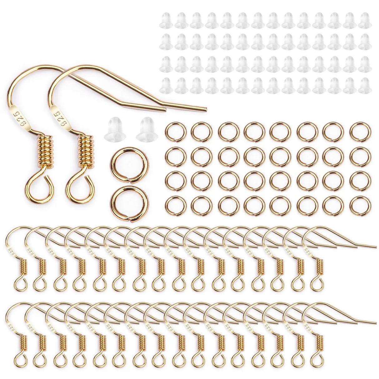 100300pcs Plated 925 Silver Earring Hook Kit Ear