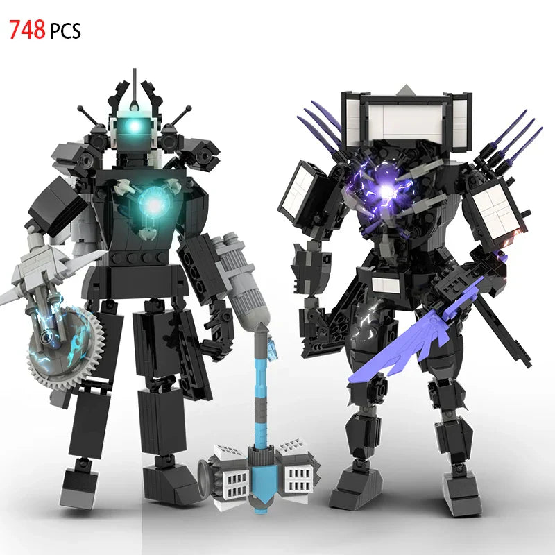 Moc Skibidi Toilet Builing Blocks Toy Titan Clock