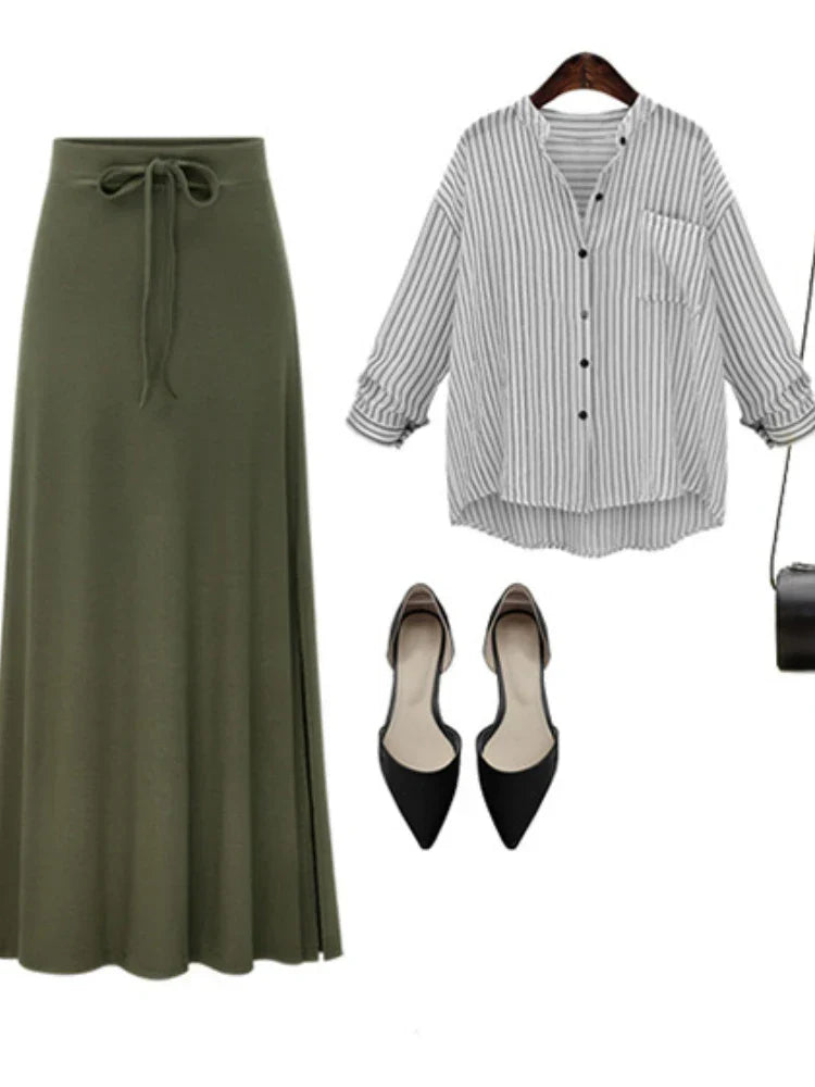 Plus Size Aline Cotton Skirts Hip Slim Women