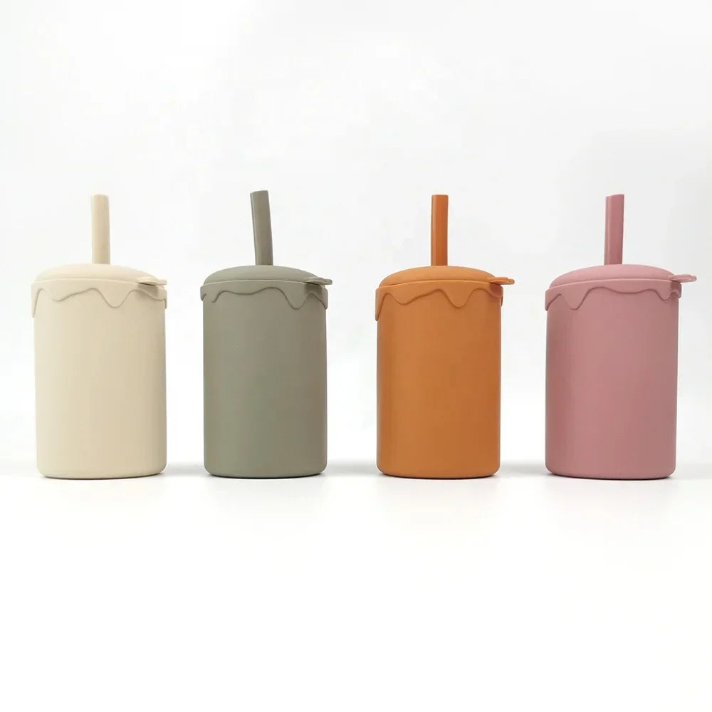 Baby Drinking Cup Silicone Baby Straw Cup Infant