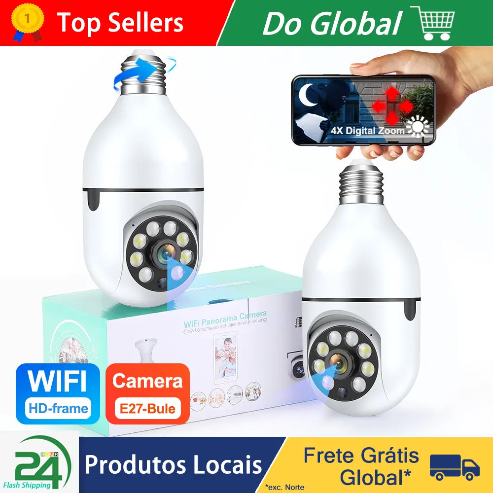 1/2/4PCS E27 Bulb Wifi Camera Surveillance Night Vision