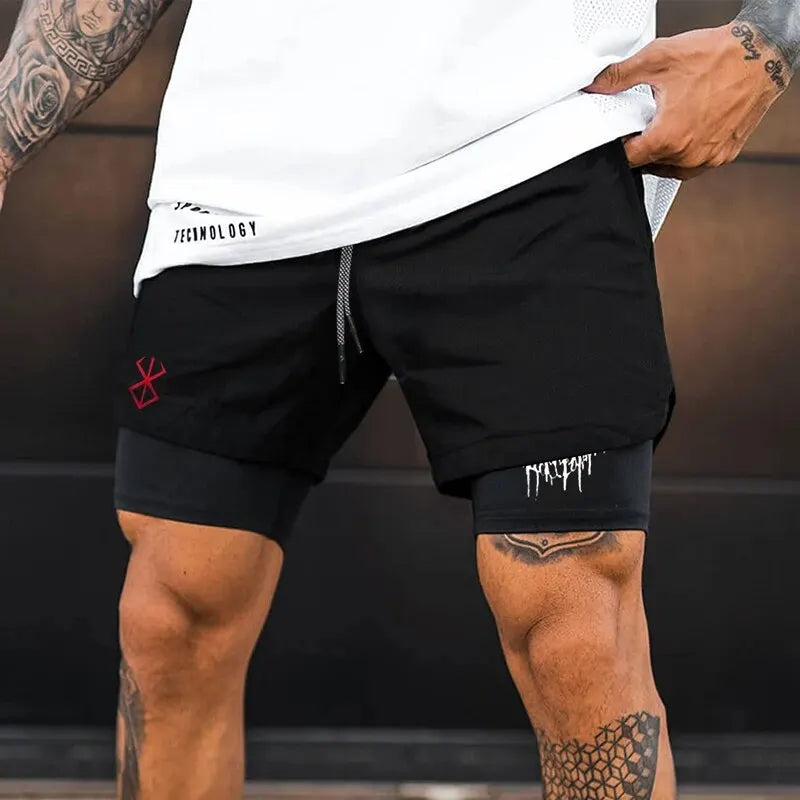 2024 New Men's Fitness Training Skinny Shorts Demon