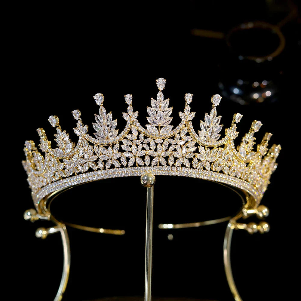 ASNORA Crystal Crown Tiara for Brides