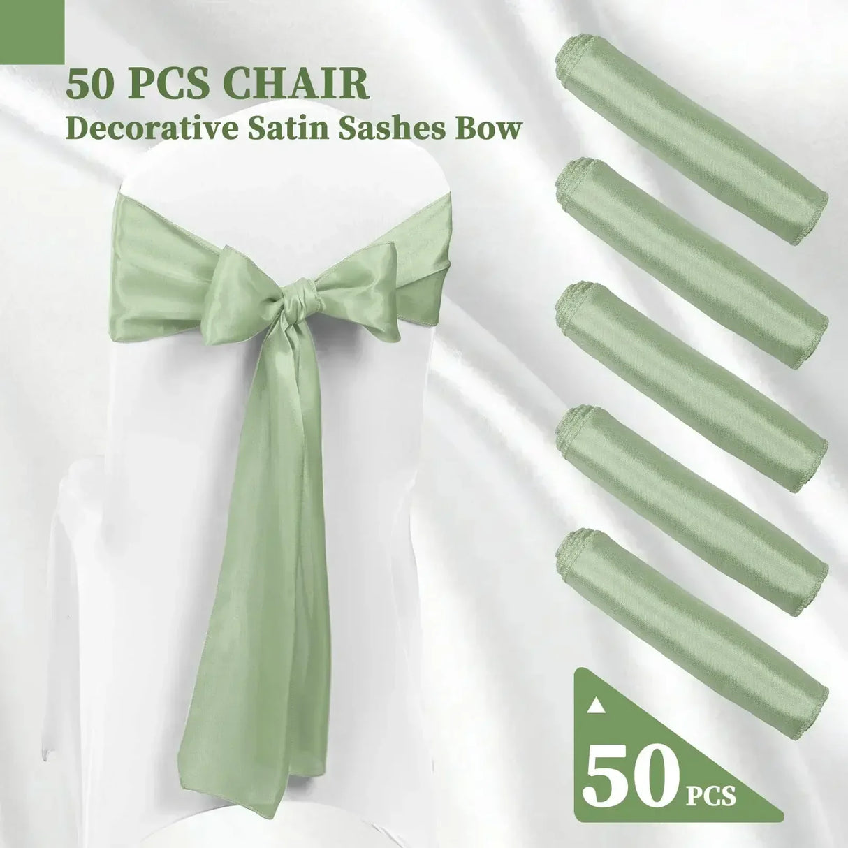 Wholesale 10/50pcs Satin Chair Bow Sashes Wedding Chair