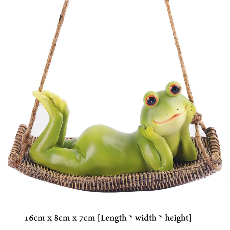 Creative Cute Frogs Cat Dog Resin Lying Santa