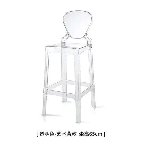 Nordic Acrylic Transparent Bar Chairs Modern Backrest Household