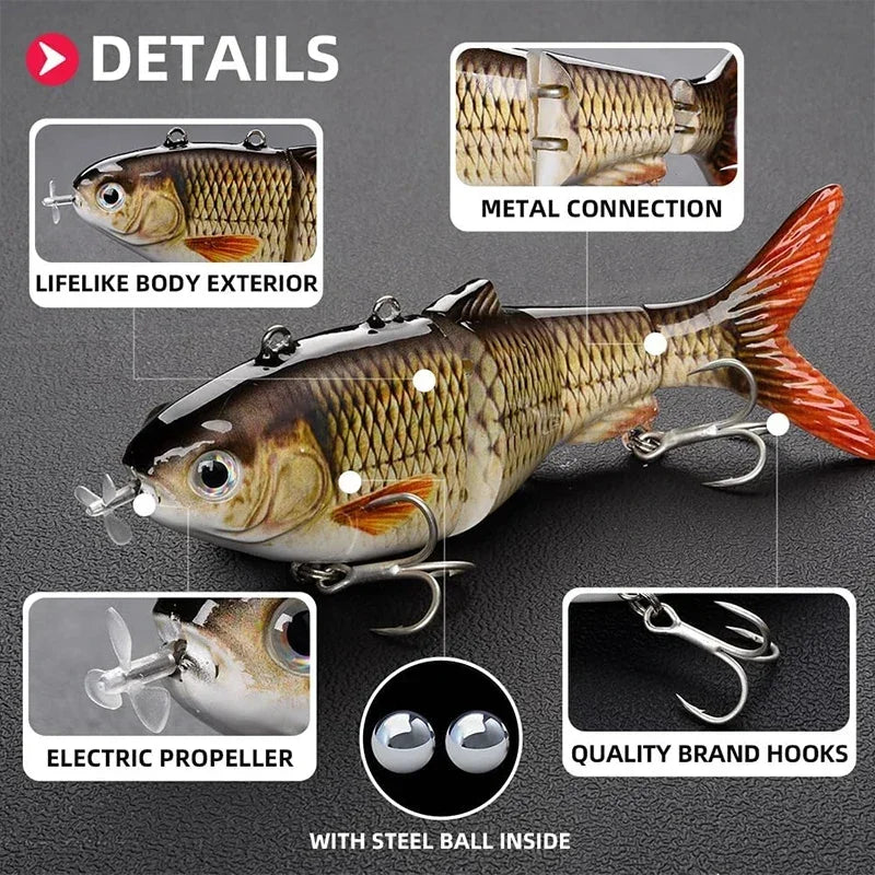 USB Rechargeable Fishing Lure Multi Jointed Swimbait Wobbler