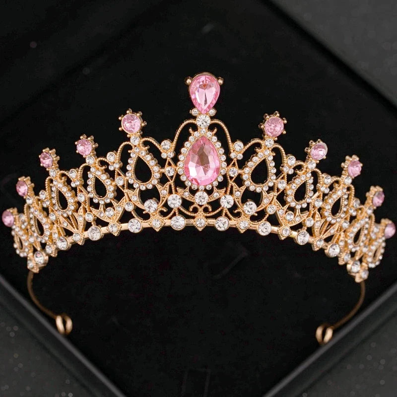 Pink Crystal Tiaras And Crowns Rhinestone Prom Diadem