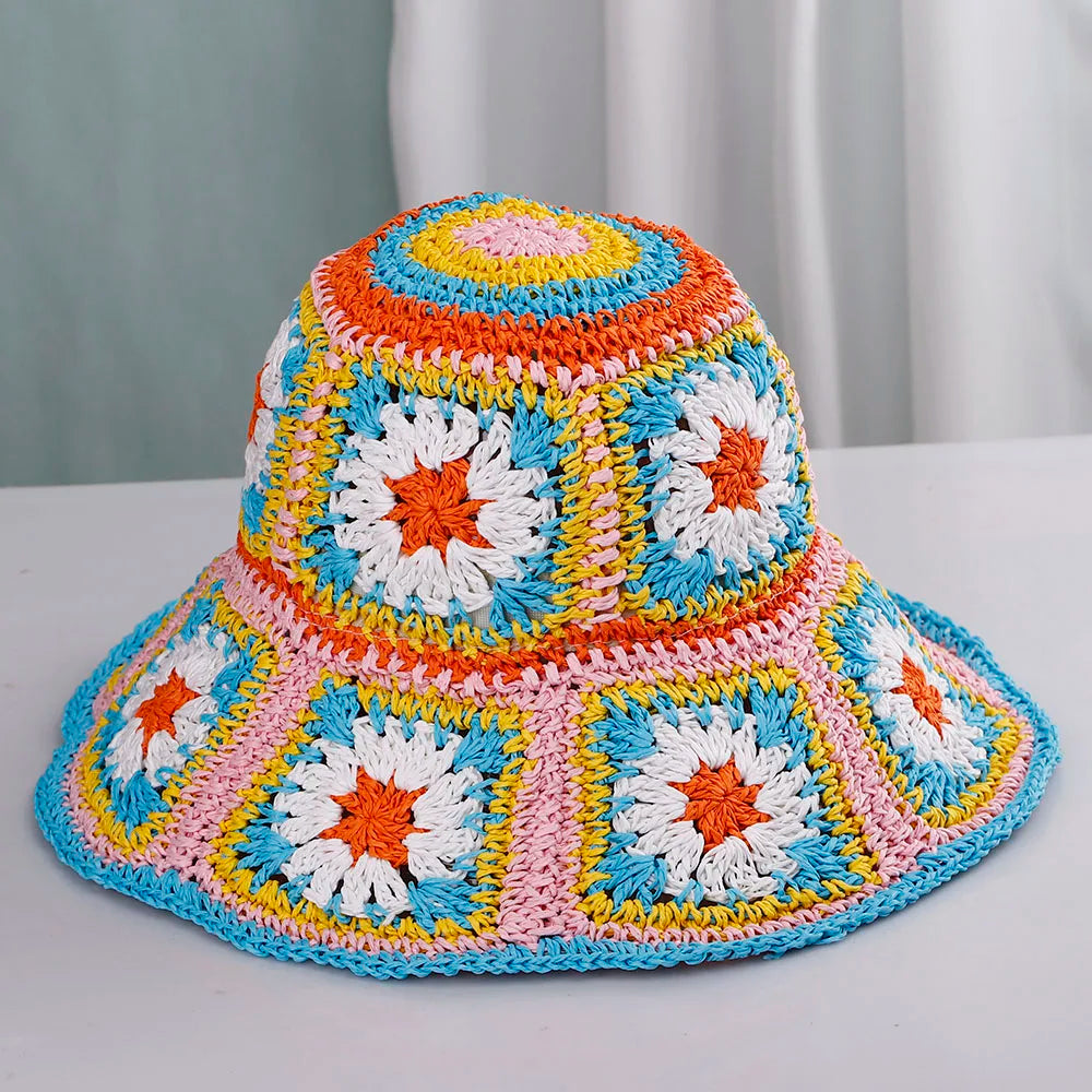NEW 2022 Womens Straw Hats crochet hat bucket