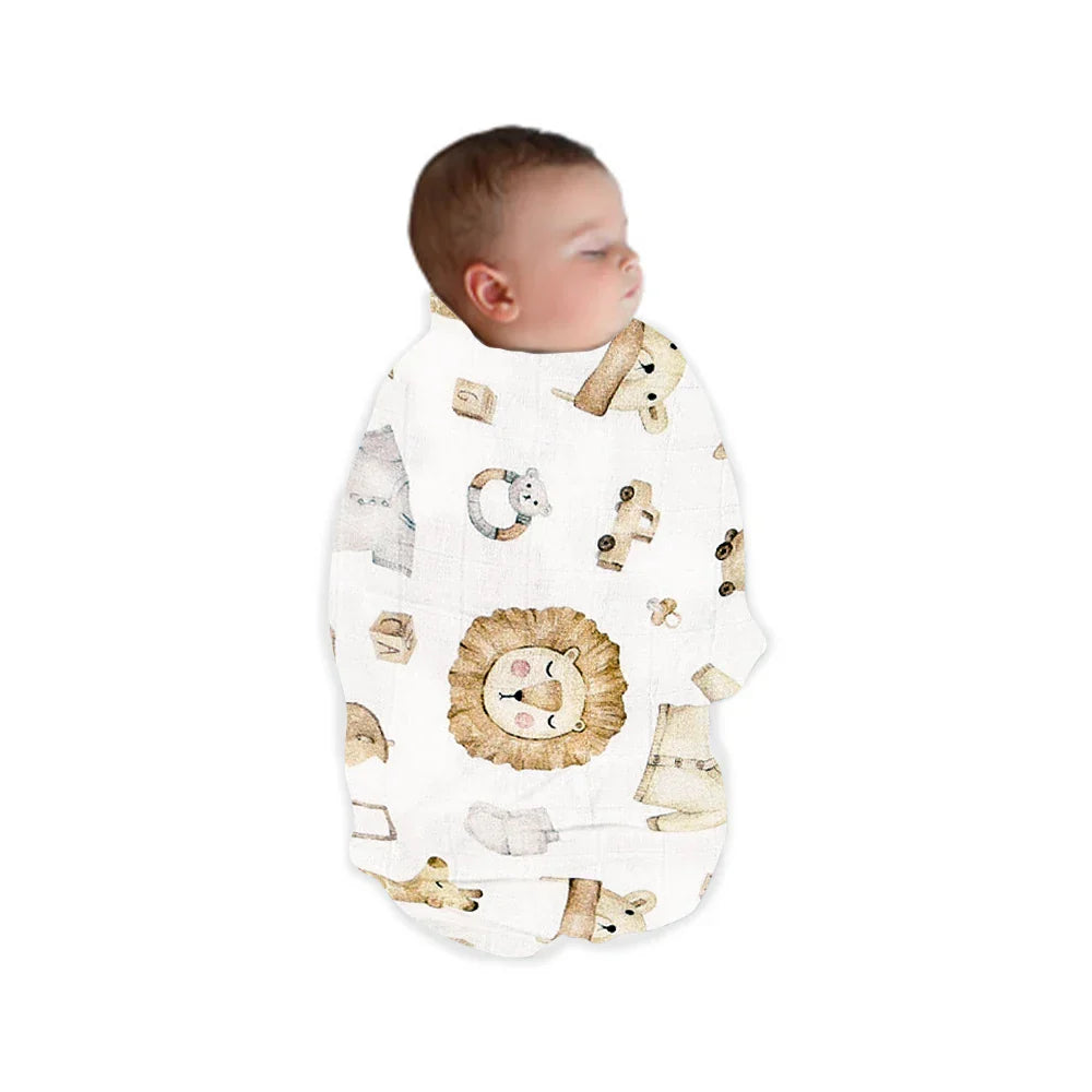 Elinfant Digital Print Muslin Swaddle Blanket Bamboo Cotton