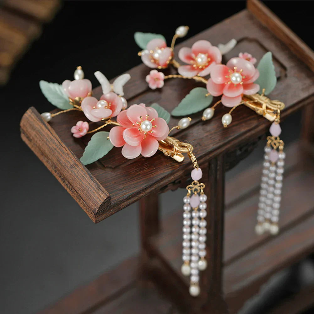 Chinese Hair Clips Girls Hanfu Hair Accessories Green