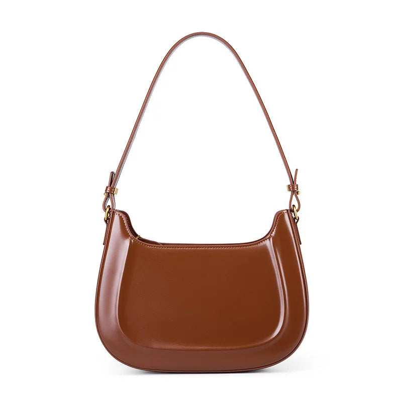 Genuine leather red shoulder bag woman minimalist crossbody