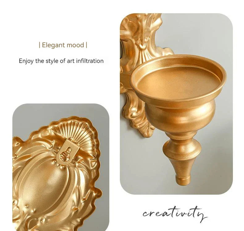 Gold Mounted Wall Candle Holder Tealight Hanging Wall