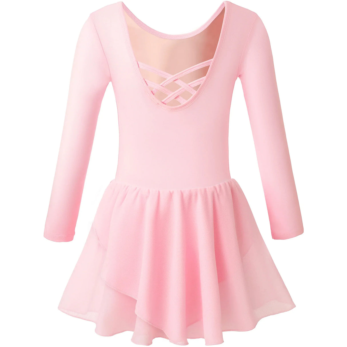Girls Long Sleeve Leotard with Skirt Dance Dress
