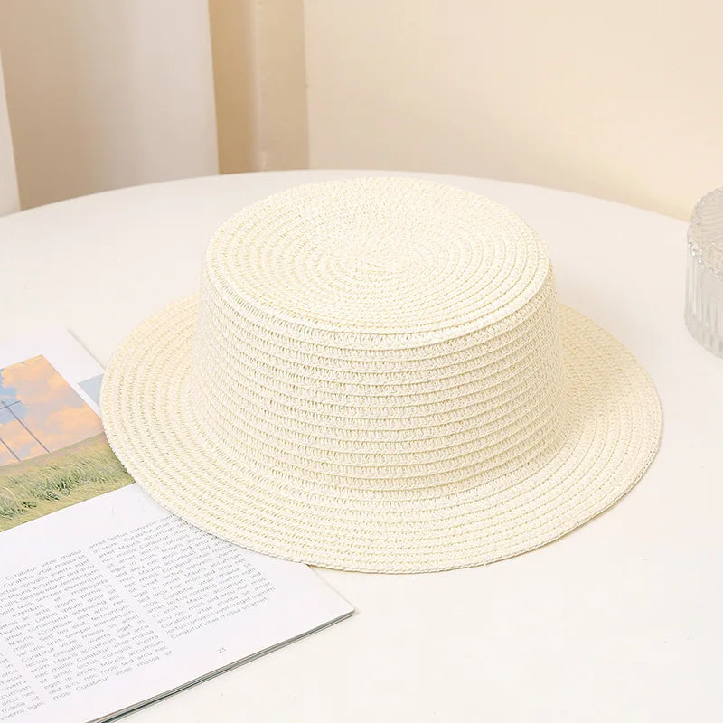 Summer Fashion Versatile Men's Women's Straw Hat Flat