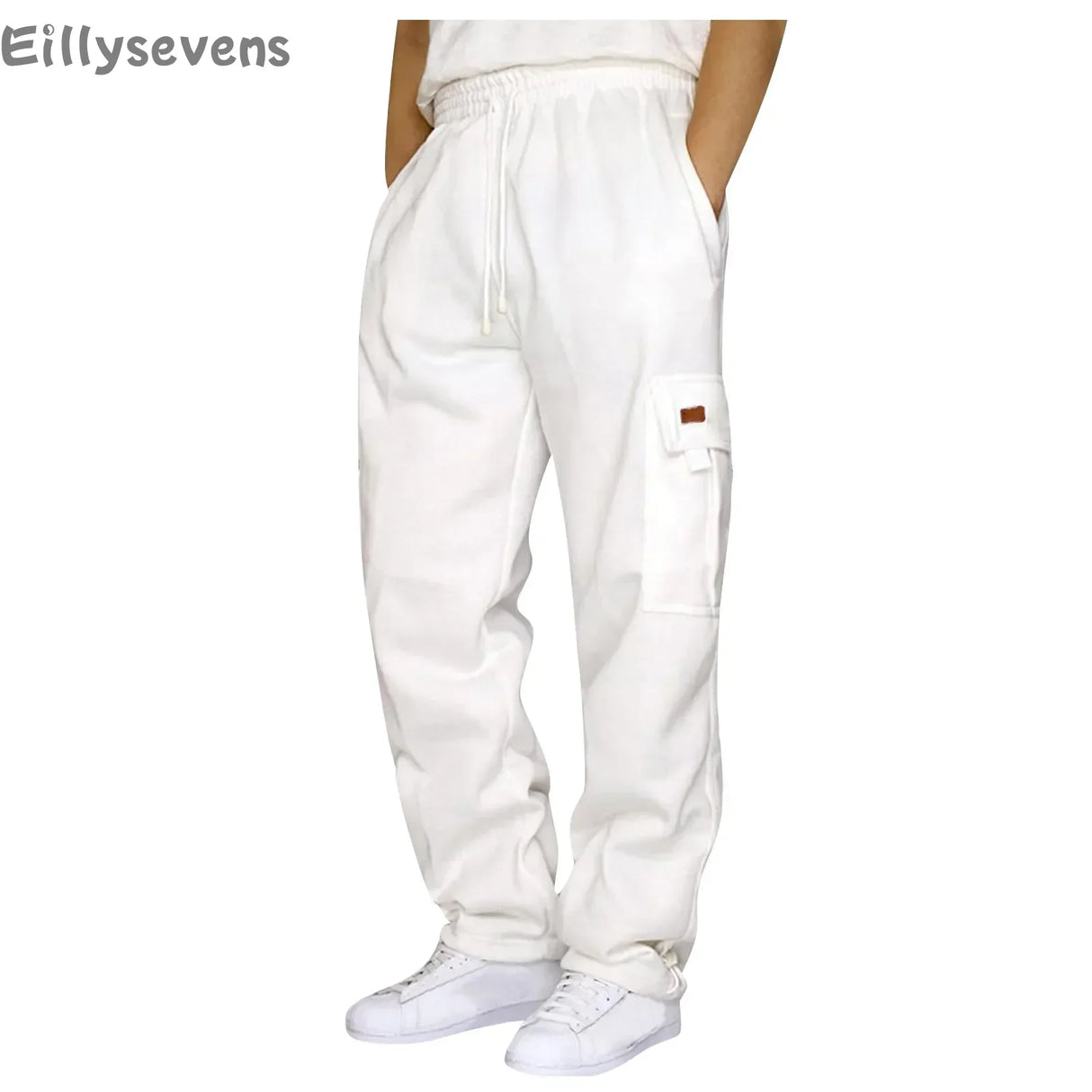 Mens Long cargo pants Solid color 2024 new