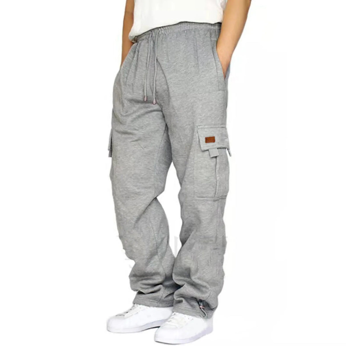 Mens Long cargo pants Solid color 2024 new