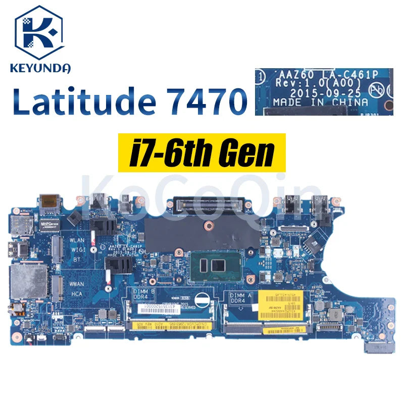 For DELL Latitude E7470 7470 Notebook Mainboard LA-C461P