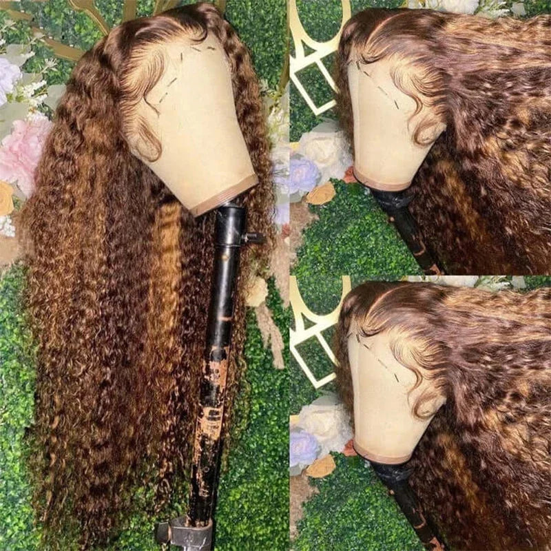 40inch Highlight Ombre Lace Front Wigs Deep Wave