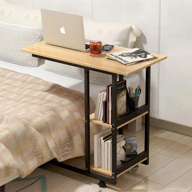 Removeable Laptop Desk with Wheels Wooden Table Computer