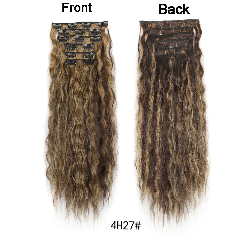 Long Curl Wave Clip In Hair Extensions 6Pcs/Set