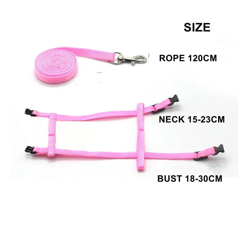 Pet Nylon Rabbit Harness Collar Leash Adjustable Vest