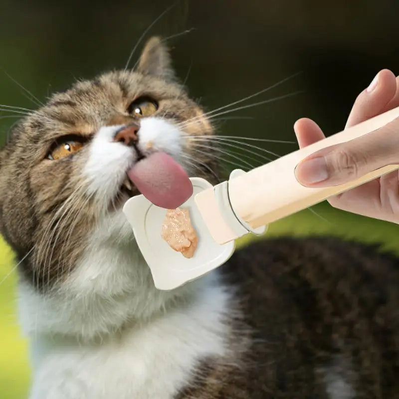 Cat Treat Squeeze Spoon Lickable Cat Treats Dispenser