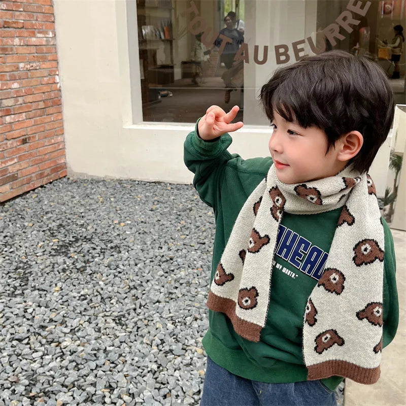 Winter Knitted Scarf For Children Warm Long Scarves