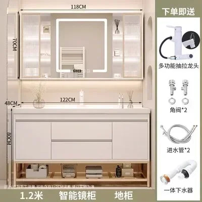 Washbasin Mirror Drawer Wall White Bathroom Cabinets Vanity