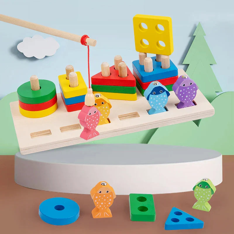 in Montessori Baby Developmental Toys Shape Sorting Puzzle