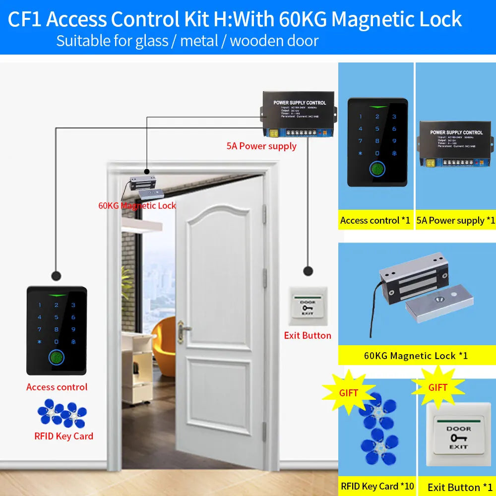 Tuya WIFI Fingerprint Access Control Kits Security Protection