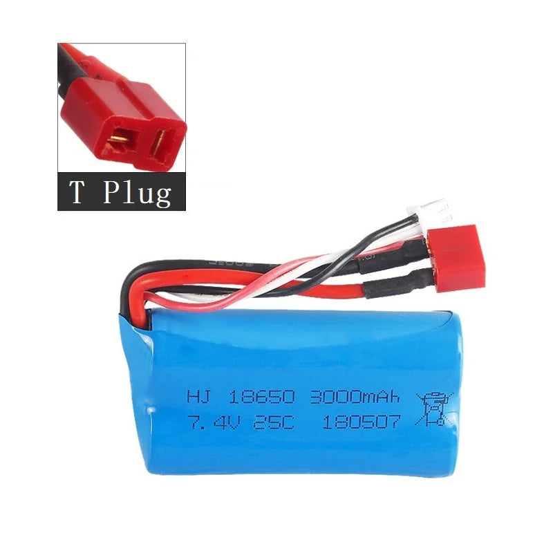 7.4V 3000mAh 18650 Lipo Battery for Wltoys 10428