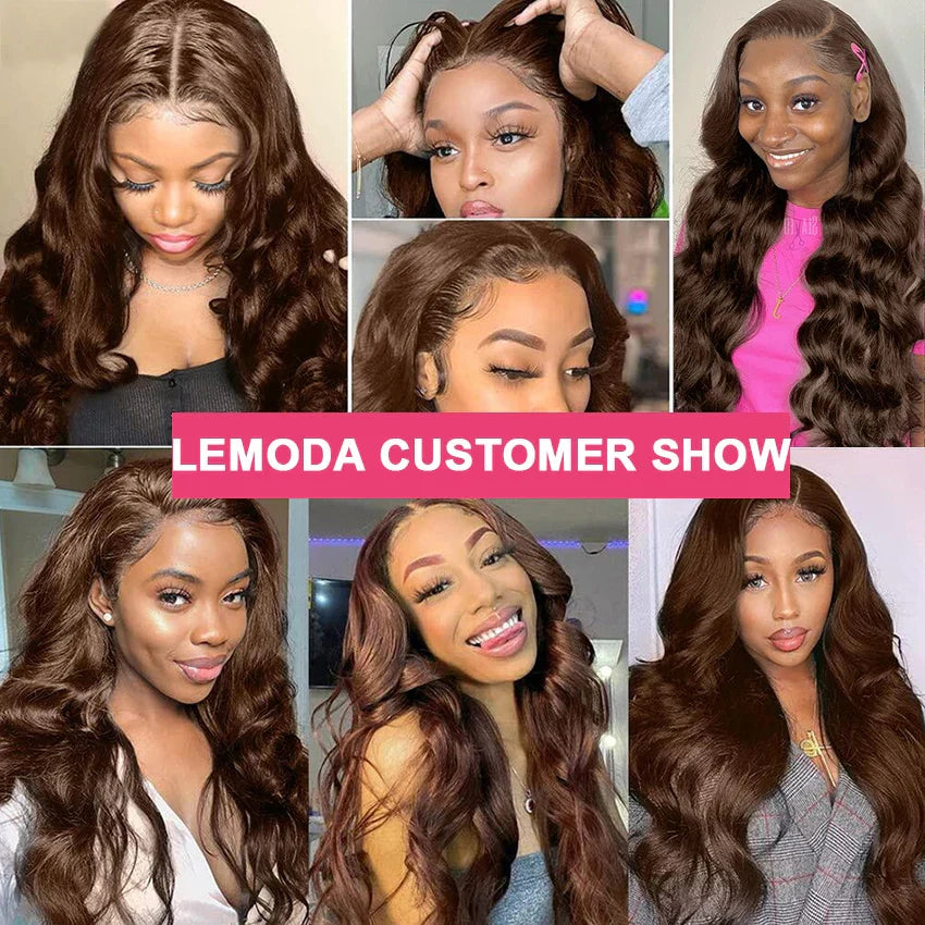 13x4 Chocolate Brown Lace Front Wigs 13x6 HD