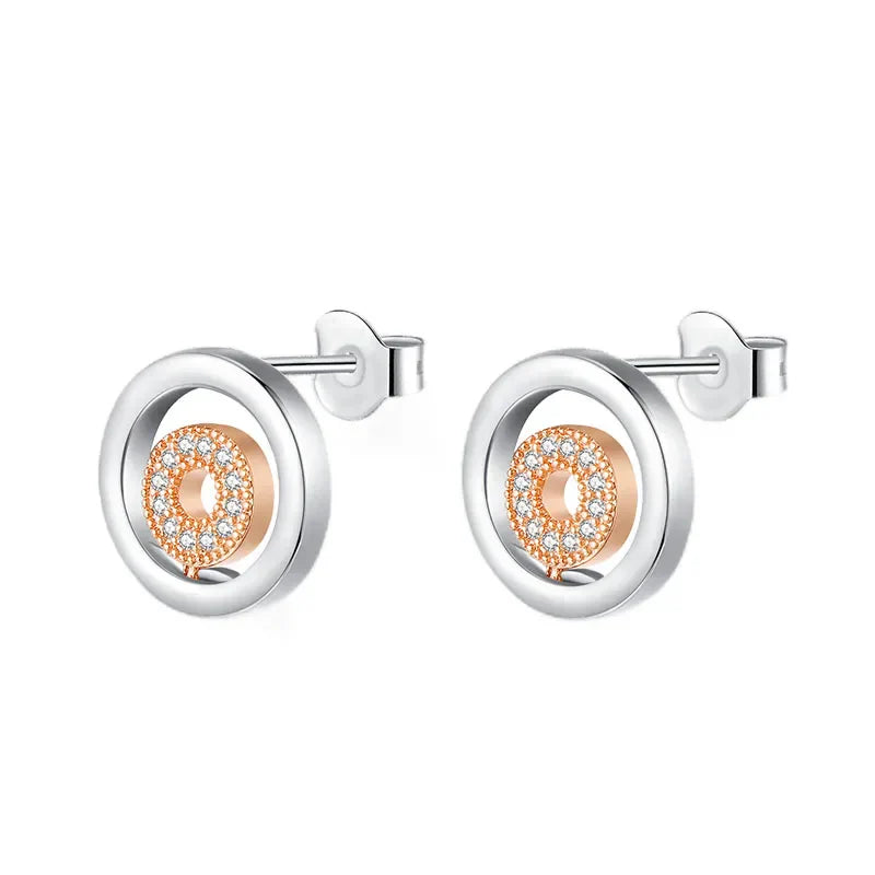 Rose Gold Hoop Earrings For Women 925 Silver