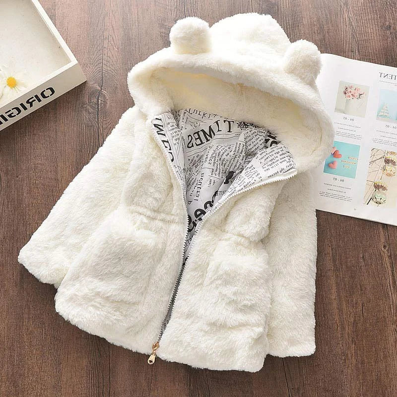 Winter Baby Girls Clothes Faux Fur Coat Fleece
