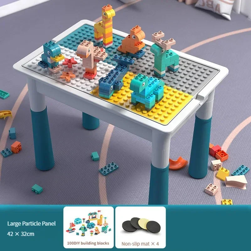 ToylinX Children's Building Blocks Table Desk Chairs Set