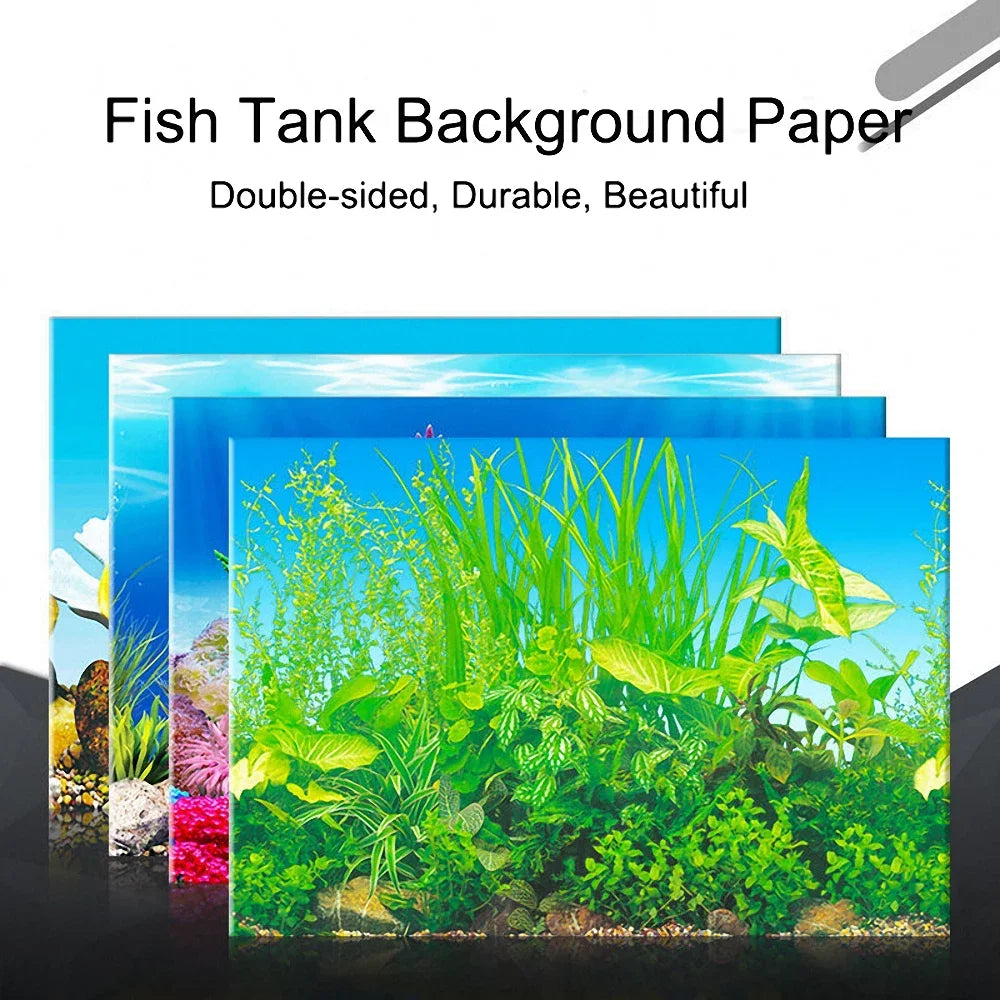 Double-sided Aquarium Landscape Sticker Poster Fish Tank 3D