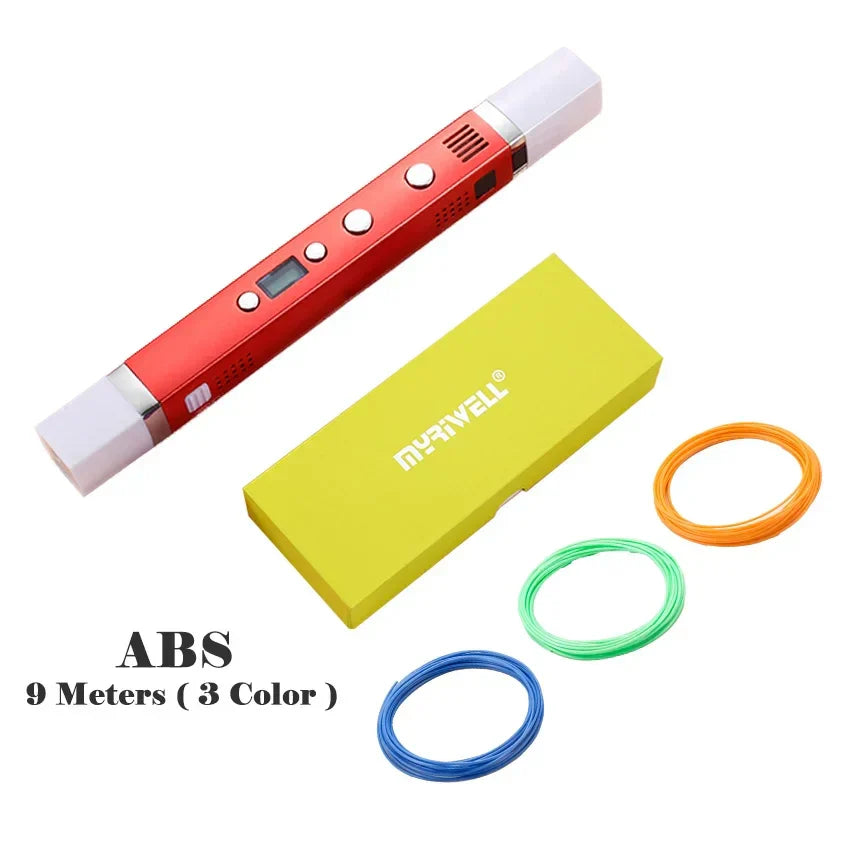 Creative 3D Printing Pen with LED Screen and