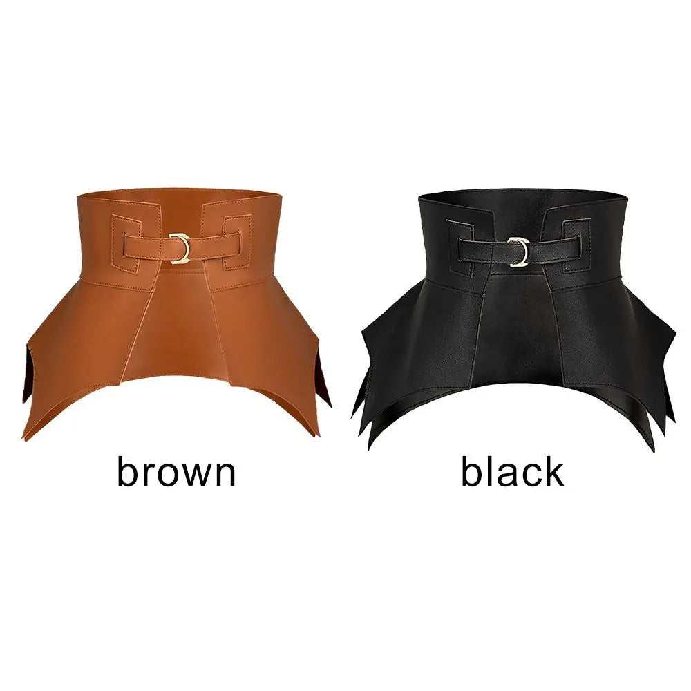 1PC Irregular Pu Leather Belts Long Wide Punk